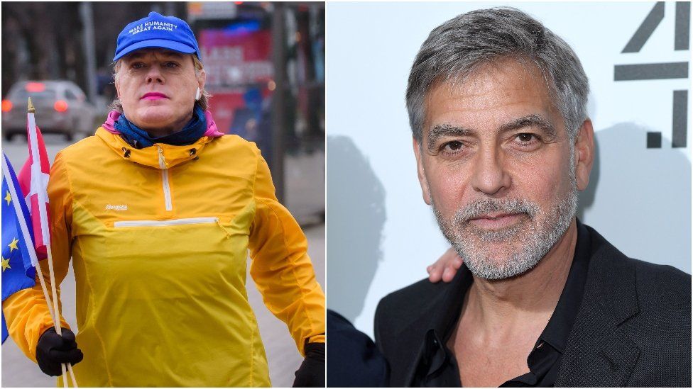 George Clooney helps Eddie Izzard complete 31-day marathon challenge