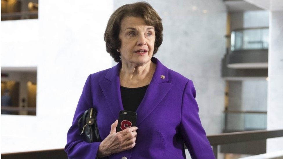Democratic Senator from California Dianne Feinstein walks to a closed-door briefing of the Senate Select Committee on Intelligence, on Capitol Hill in Washington, DC, USA, 23 May 2017