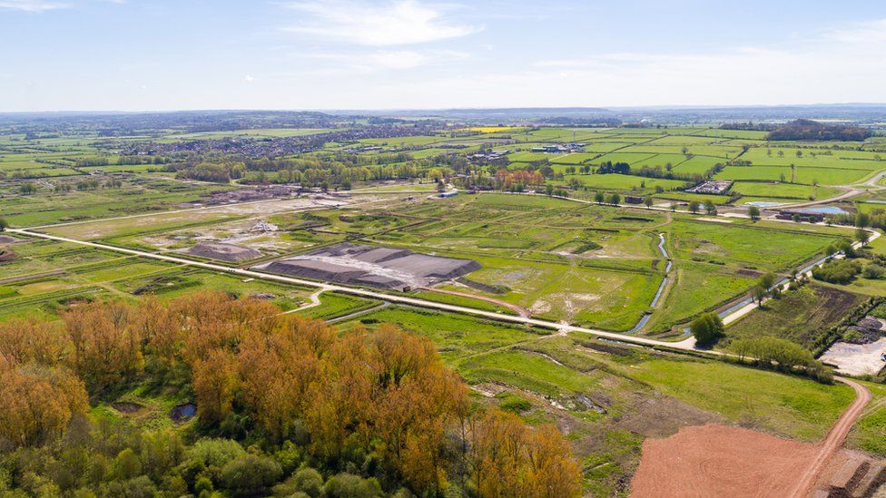 Gravity Business park near Bridgwater shown from the air