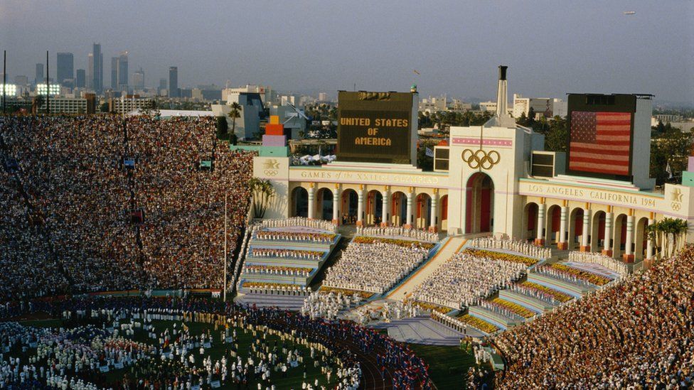 The opening ceremonies of the 1984 Olympic Games