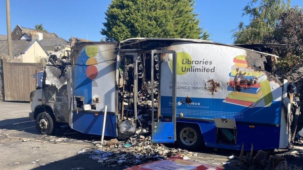 Library bus fire