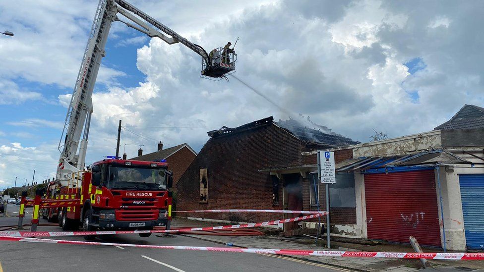 Fire crews at the scene in Ottawa Road, Tilbury