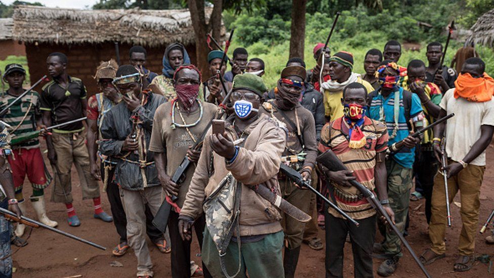 Anti-Balaka fighters pictured in 2017