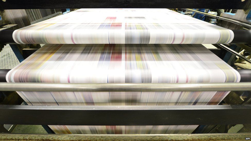 Newspaper print line