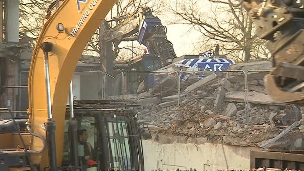 Demolition at Moorways site