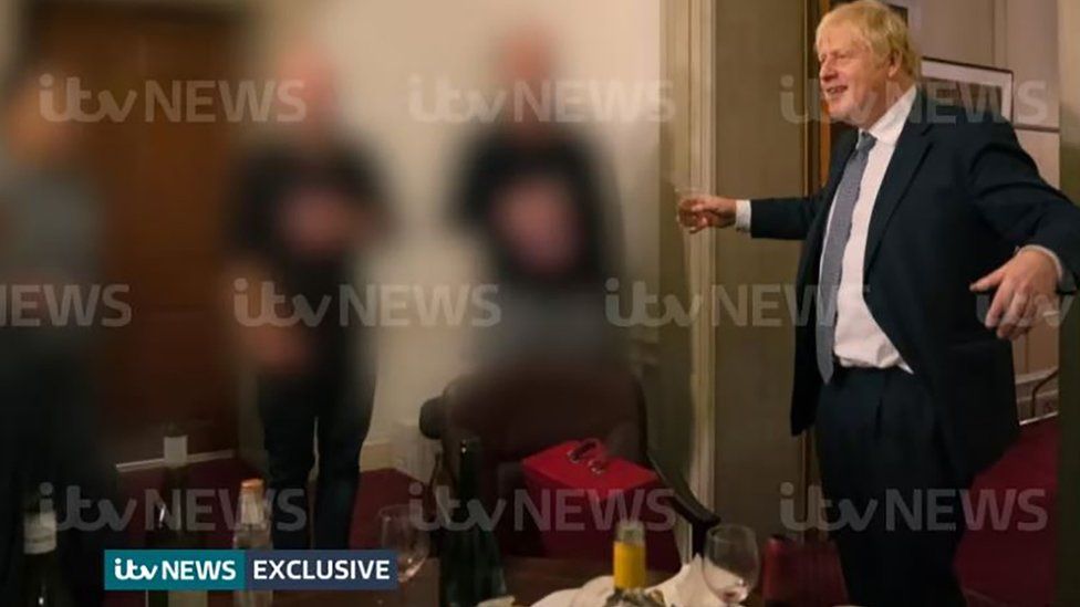Boris Johnson at Downing Street party