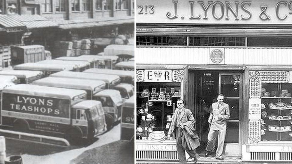 Lyons factory and a tea shop.
