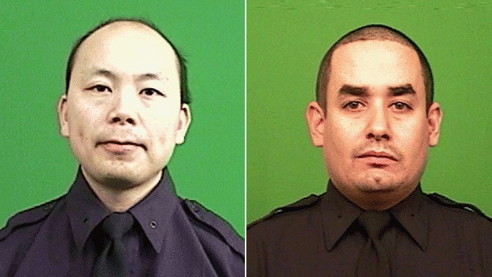 Officers Wenjian Liu (left) and Raphael Ramos in a composite image