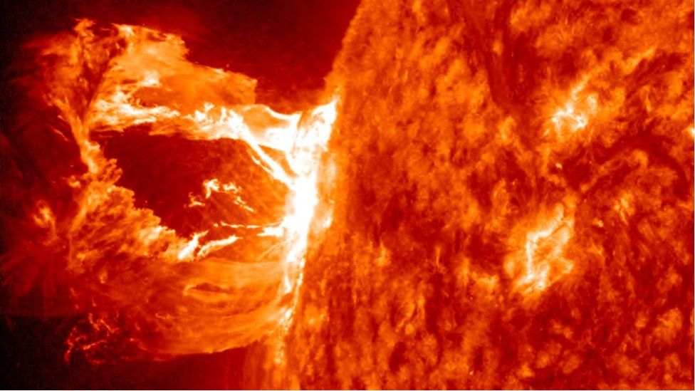 A prominence on the limb of the Sun