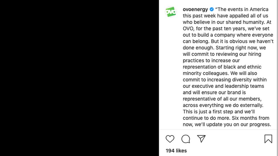 Ovo Energy's Instagram post