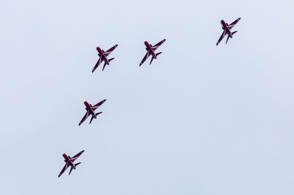 Red arrows seen from Loscoe, Derbyshire