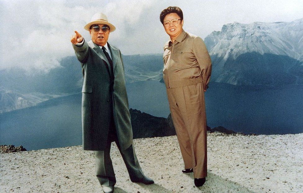 Archives: Kim Il Sung and Kim Jong Il in South Korea in November, 1994-Kim Il Sung and Kim Jong ll, Mt.Paekdu.