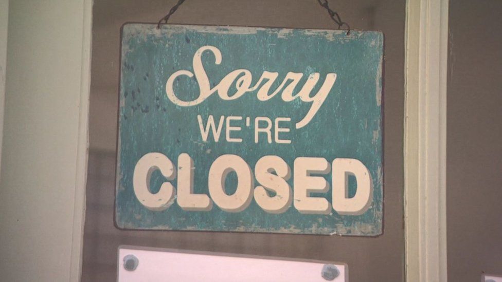 Closed sign on business