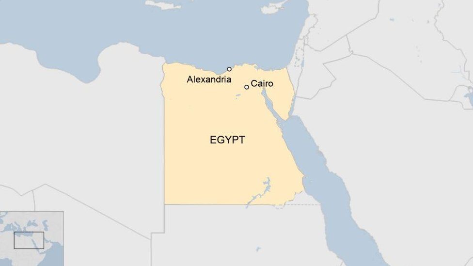 Map of the area between Cairo and Alexandria in Egypt