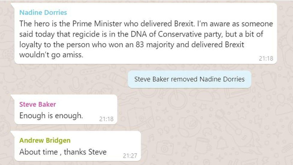 Tory WhatsApp group