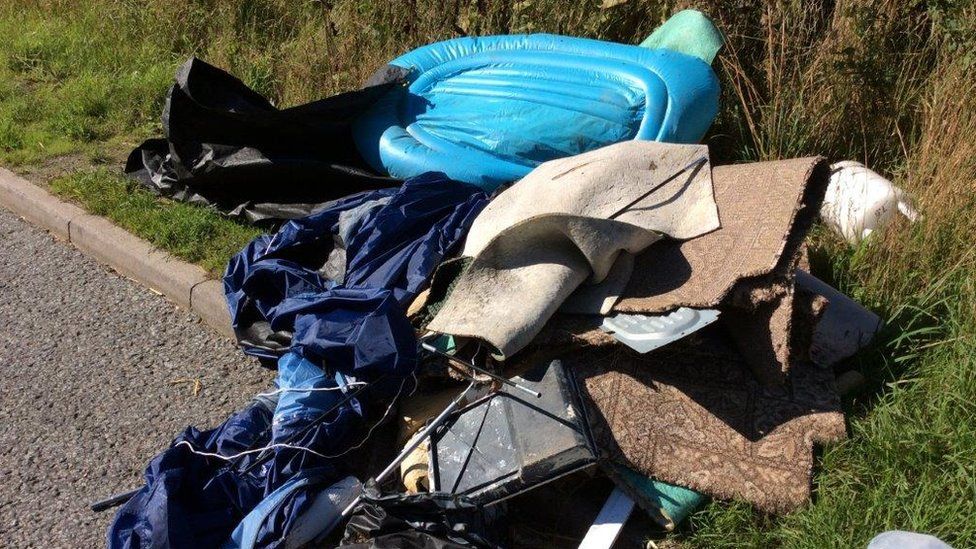 Fly-tipped waste
