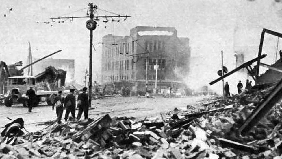 The scene after the blitz