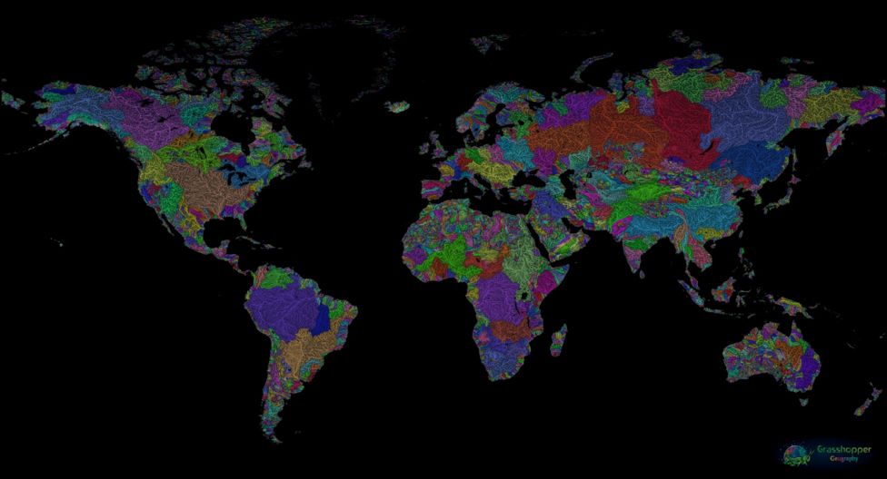 Imagem mostra o mapa do mundo colorido pelo cartógrafo húngaro Robert Szucs