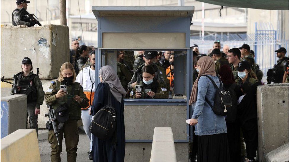 Qalandiya checkpoint in the West Bank