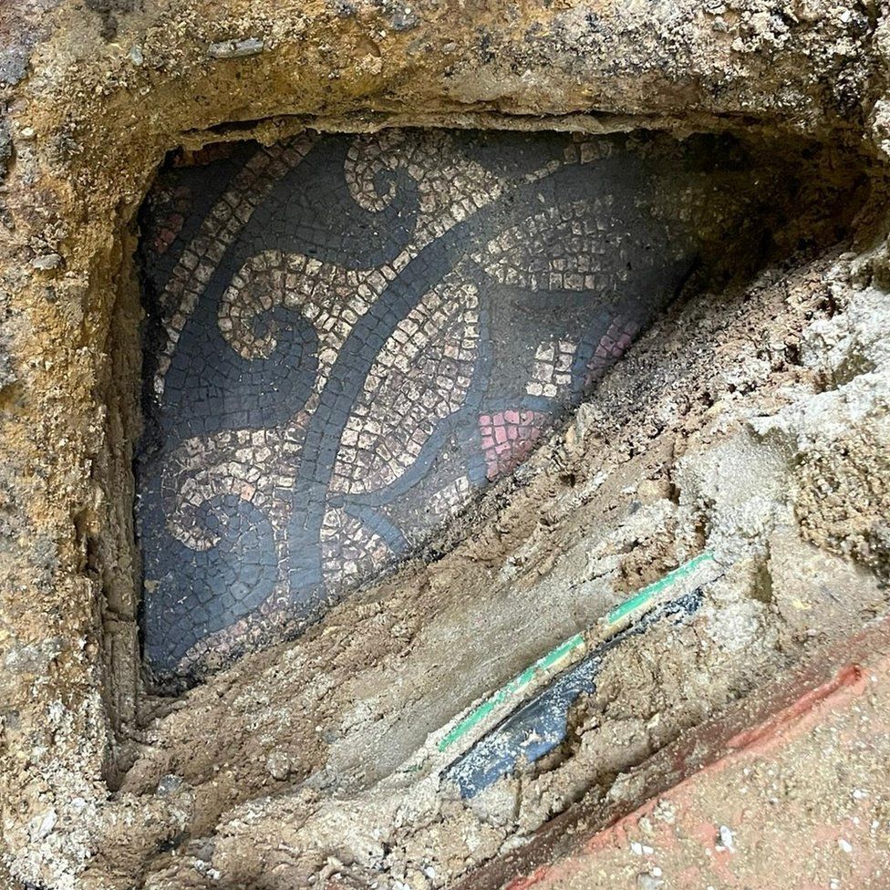 Mosaic found under Red Lion Yard, Colchester