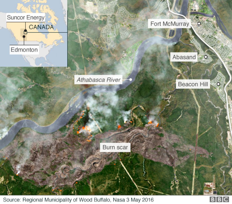 Alberta wildfire: Emergency declared in Fort McMurray - BBC News