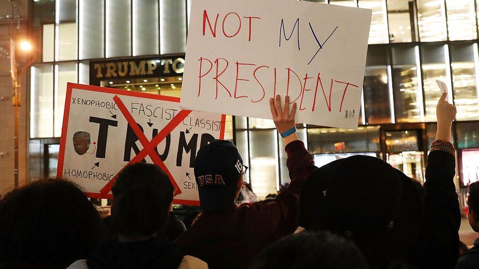 protests continue outside of Trump properties