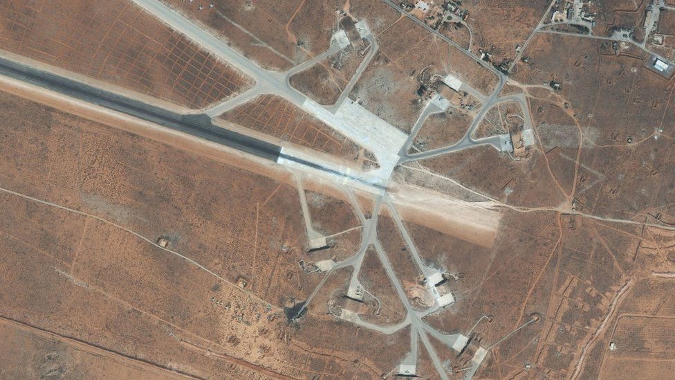 DigitalGlobe via Getty Images imagery of the Shayrat Air Base outside of Homs, Syria. (Photo DigitalGlobe via Getty Images/Getty Images)