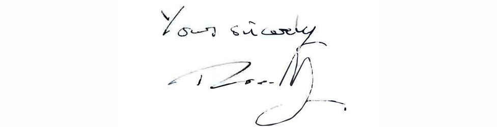Theresa May's signature