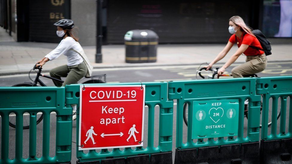 Cyclists on Oxford Street in London