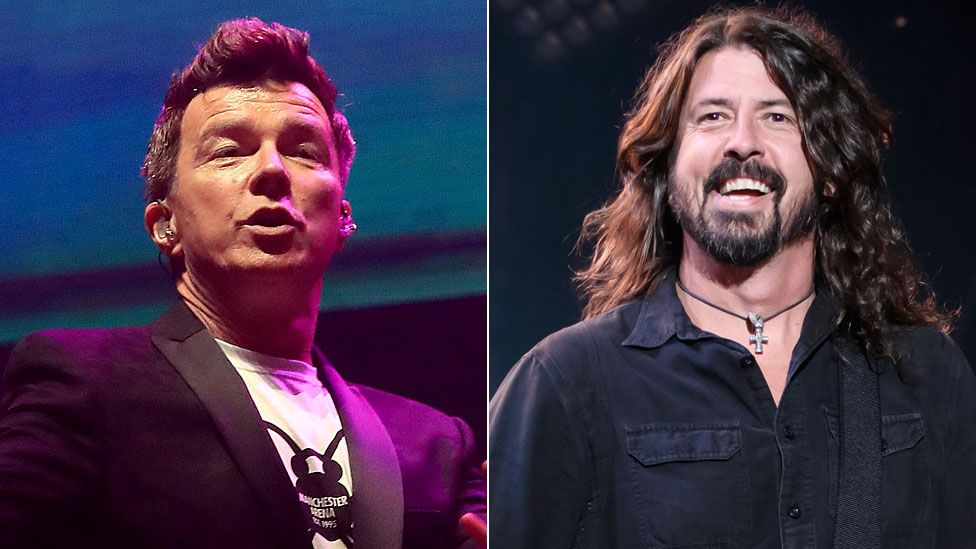 Rick Astley (AFP) and Dave Grohl