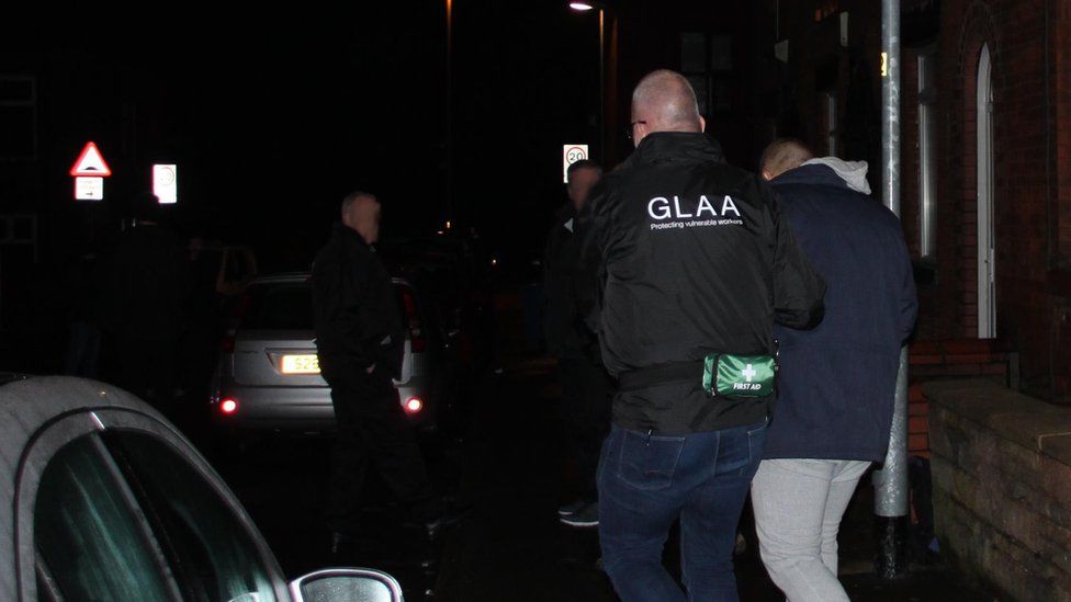 Raids were carried out at two properties in Oldham, Greater Manchester earlier