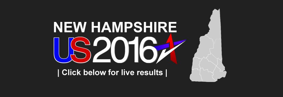 Text reads: New Hampshire US 2016 - click below for live results