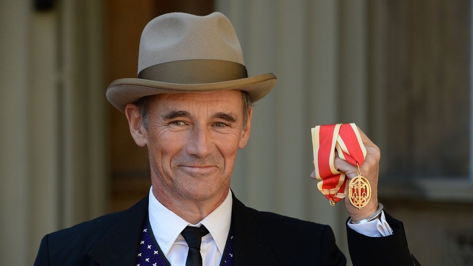 Sir Mark Rylance after he was knighted by the Duke of Cambridge