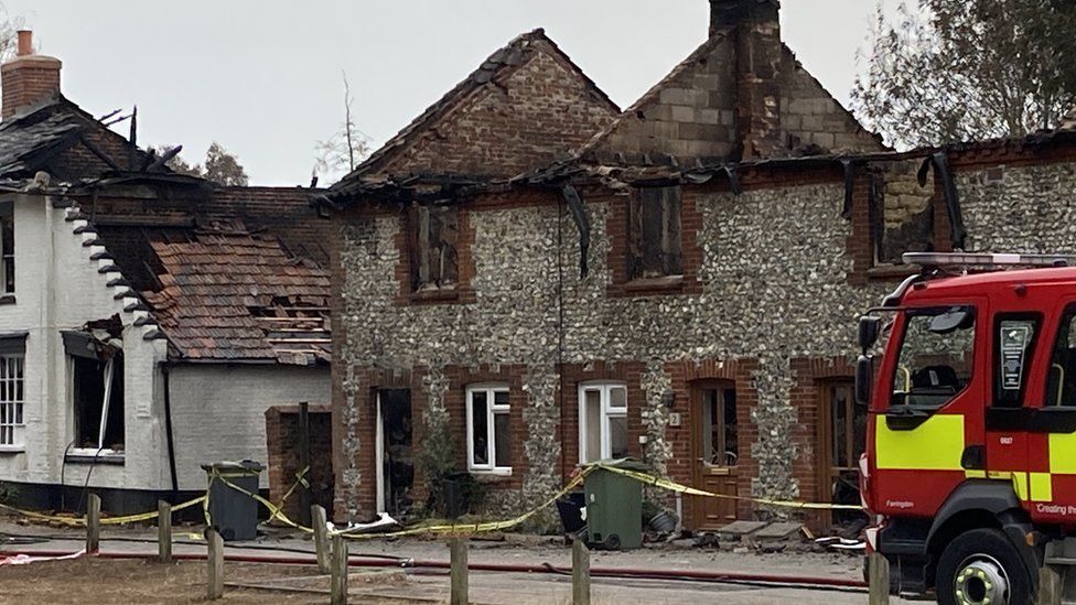A burnt property in Ashill