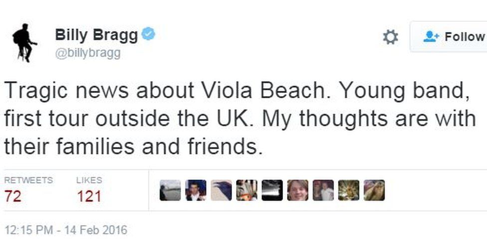 Tweet from Billy Bragg