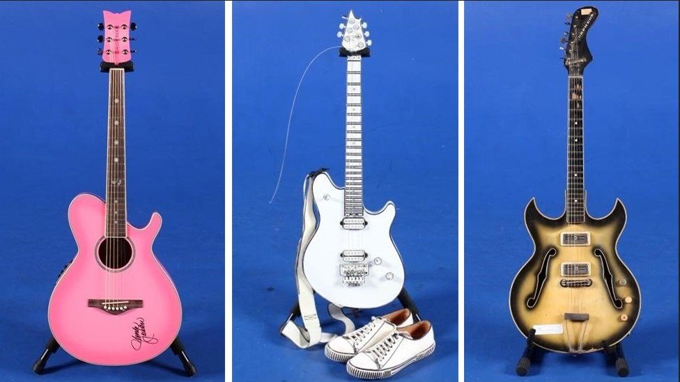 Some of the guitars being auctioned