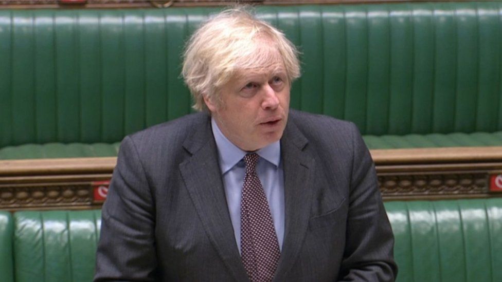Prime Minister Boris Johnson speaking during Prime Minister's Questions