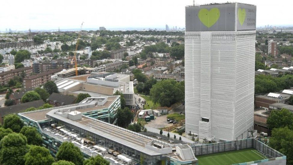 Grenfell Tower pictured a year after the fire