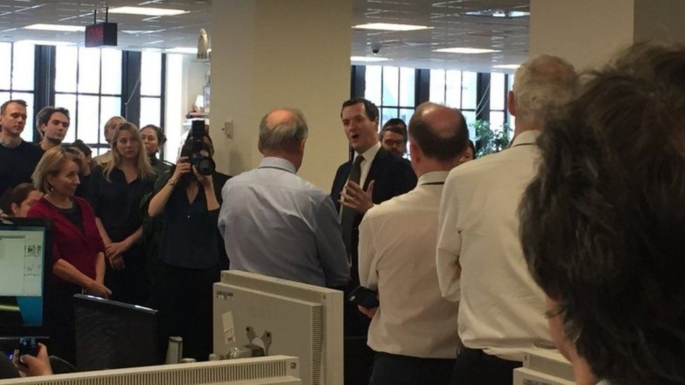 George Osborne at the Evening Standard offices