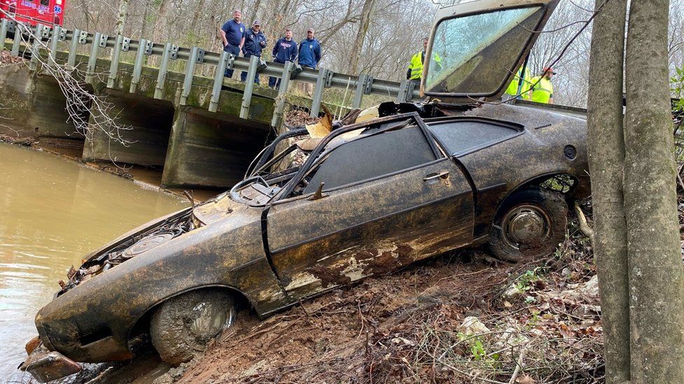 Car after being pulled out