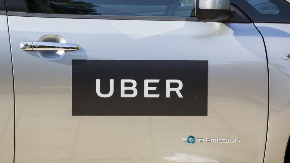 Uber logo on a car