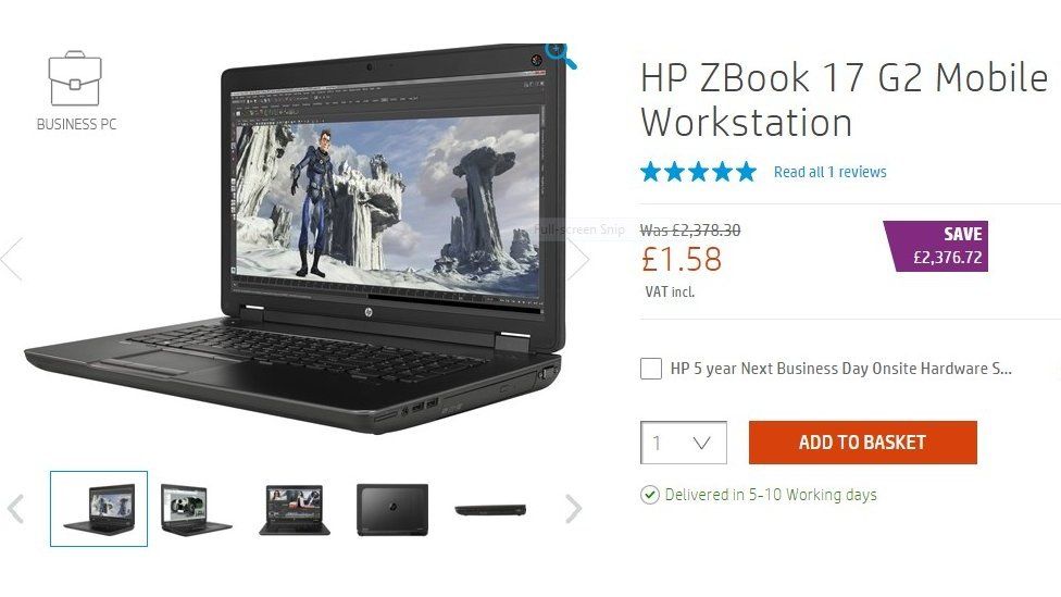 HP laptop on sale for £2