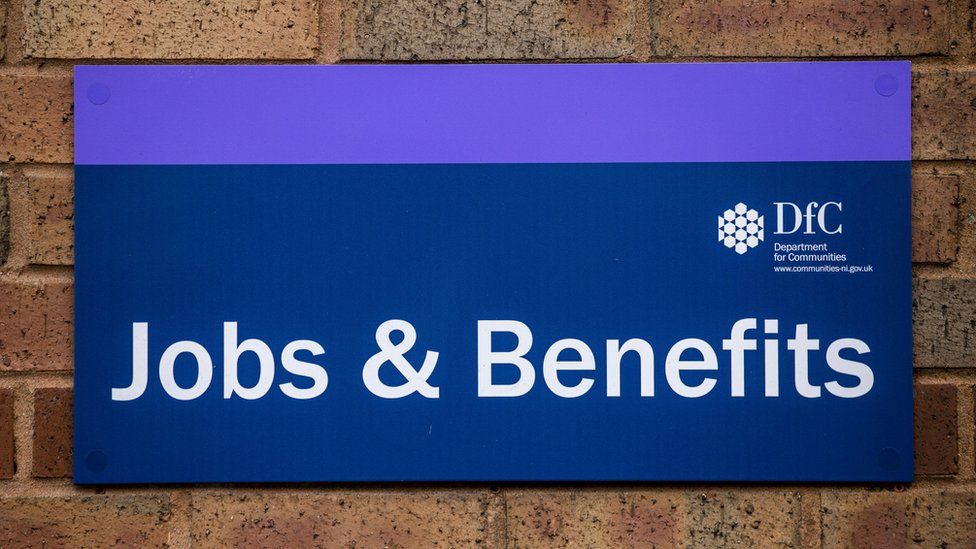 Jobs and benefits sign