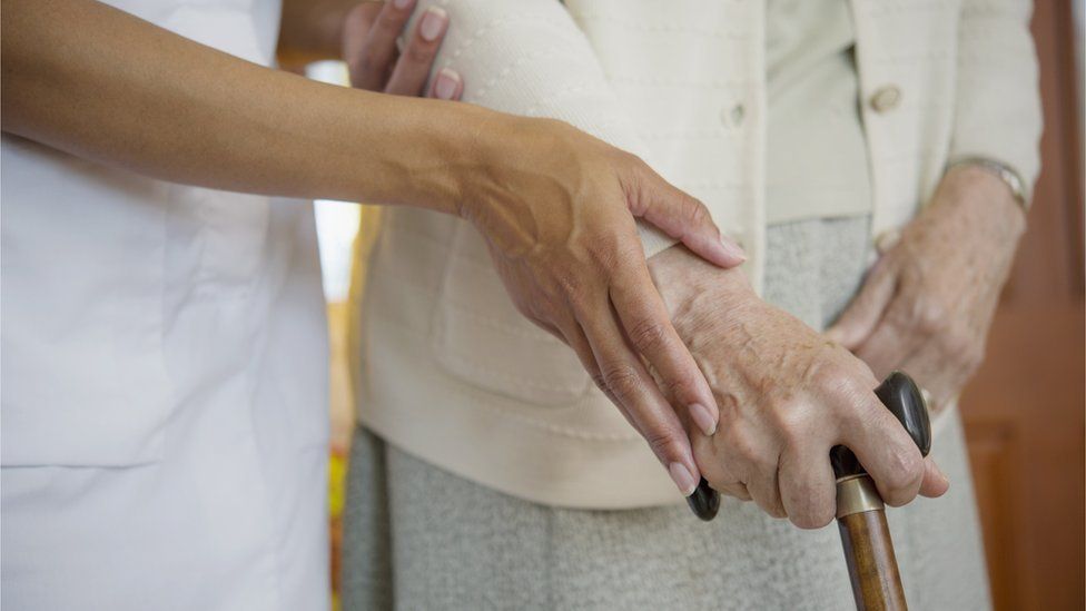 A person working in social care