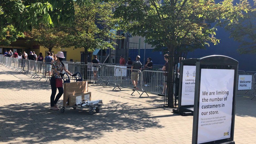 Coronavirus Long queues form as Ikea in Belfast reopens BBC News