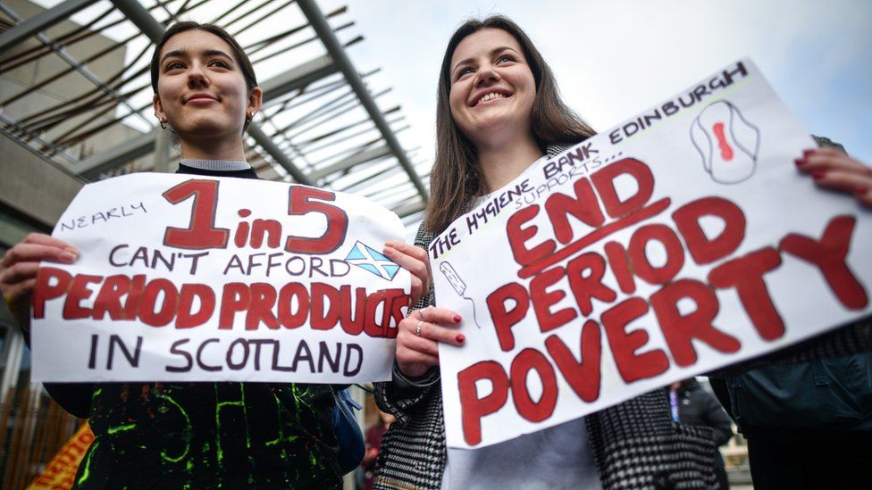 period poverty campaigners in 2020