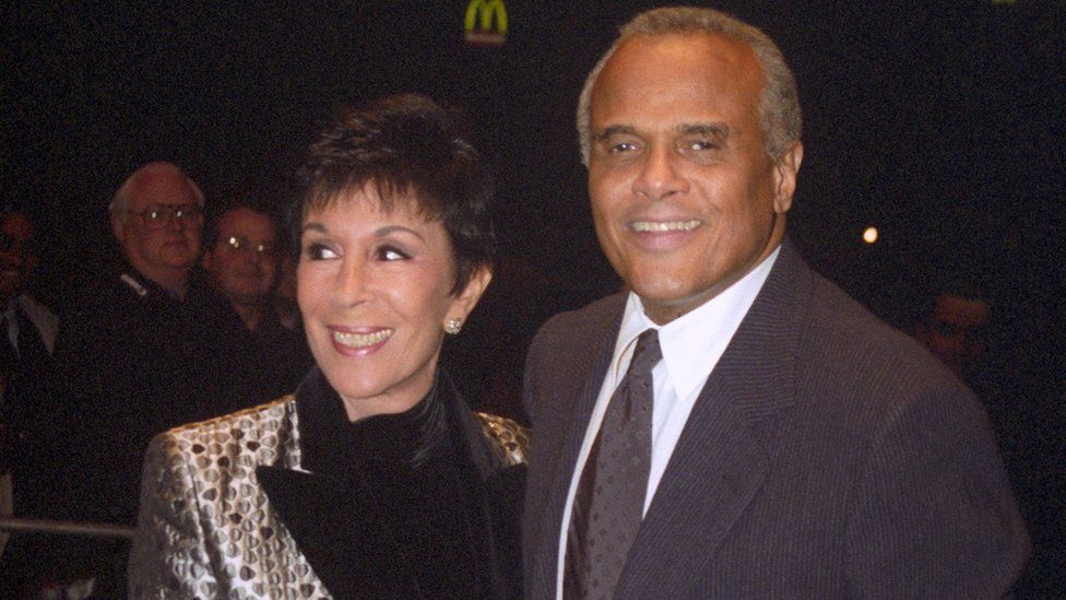 File photo dated 20/11/96 of Harry Belafonte and his wife Julie Robinson arriving for the premiere of his new film Kansas City