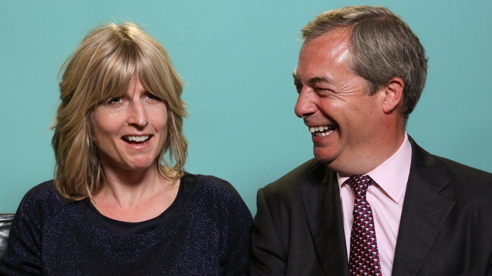 Nigel Farage and Rachel Johnson