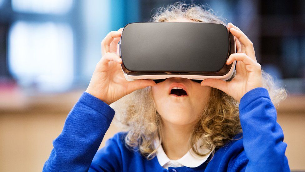 child using a VR headset