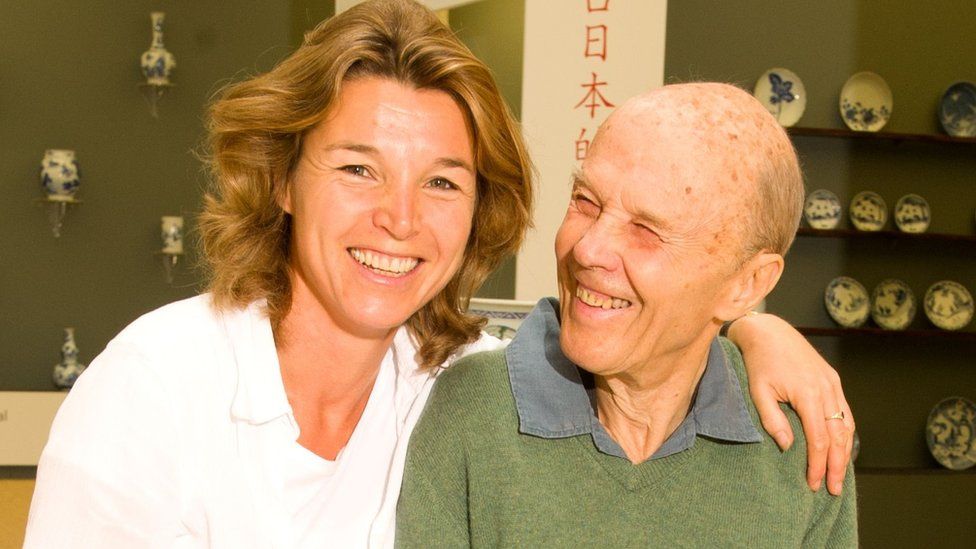 Katharine Butler with her father Sir Michael Butler in 2012